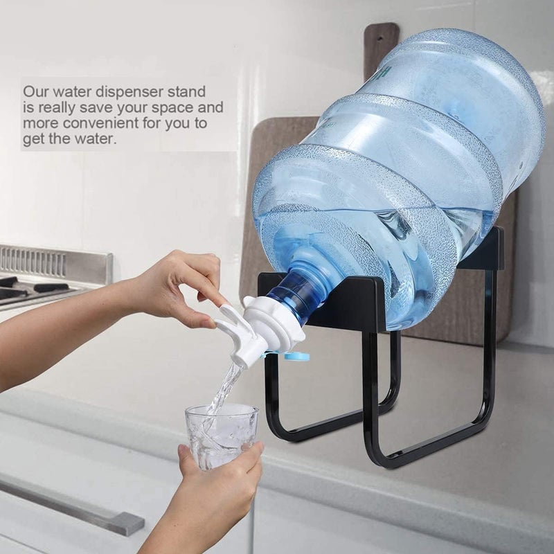 Metal 5 Gallon Water Jug Stand Dispenser with 2.15 Inch Dustproof Valve,Non-Slip Drinking Water Cooler Rack with Reusable Spout - Image 5