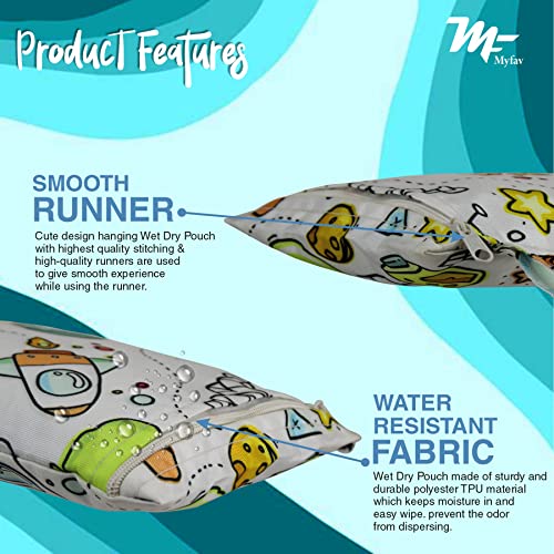 Myfav MY FAV Waterproof Wet Bag | Washable & Reusable Storage Pouch | Wet & Dry Organizer for Travel; Beach; Pool; Stroller; Diapers; Dirty Gym Clothes; Wet Swimsuits & Toiletries-Pack of 3 - Image 5