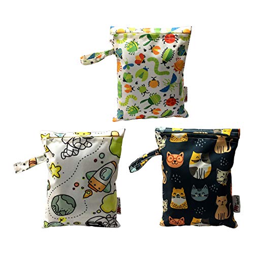 Myfav MY FAV Waterproof Wet Bag | Washable & Reusable Storage Pouch | Wet & Dry Organizer for Travel; Beach; Pool; Stroller; Diapers; Dirty Gym Clothes; Wet Swimsuits & Toiletries-Pack of 3 - Image 1