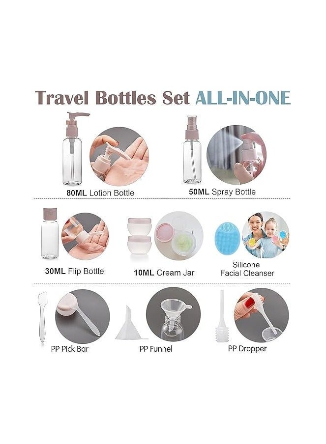 هالامين 11 حزمة من زجاجات مستحضرات التجميل الصغيرة ,علب للسفر، مانعة للتسرب سيليكون حاوية السفر ، ومناسبة للسفر حجم الغسيل ، المحمولة ، يمكن أن تكون معبأة مرارا وتكرارا ، مقذوف المنتجات الضرورية للطائرات - Image 2