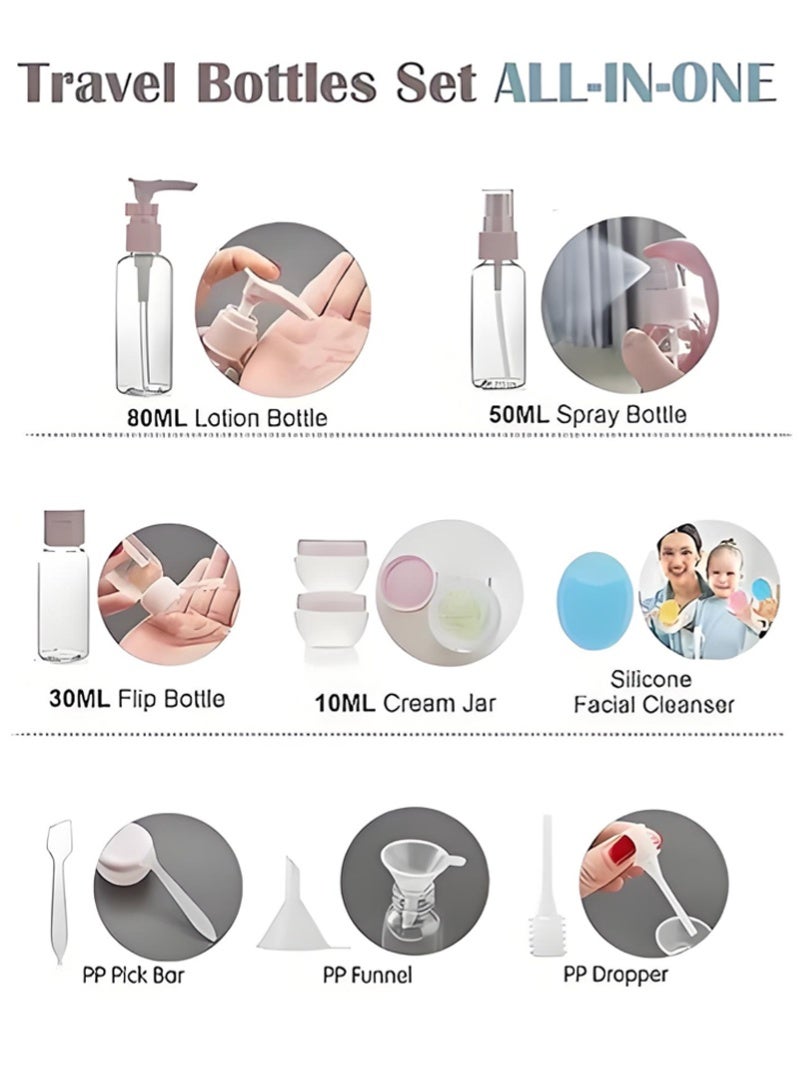 هالامين 11 حزمة من زجاجات مستحضرات التجميل الصغيرة ,علب للسفر، مانعة للتسرب سيليكون حاوية السفر ، ومناسبة للسفر حجم الغسيل ، المحمولة ، يمكن أن تكون معبأة مرارا وتكرارا ، مقذوف المنتجات الضرورية للطائرات - Image 2