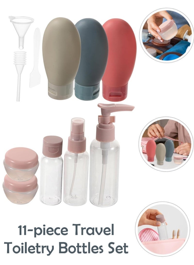 هالامين 11 حزمة من زجاجات مستحضرات التجميل الصغيرة ,علب للسفر، مانعة للتسرب سيليكون حاوية السفر ، ومناسبة للسفر حجم الغسيل ، المحمولة ، يمكن أن تكون معبأة مرارا وتكرارا ، مقذوف المنتجات الضرورية للطائرات - Image 3