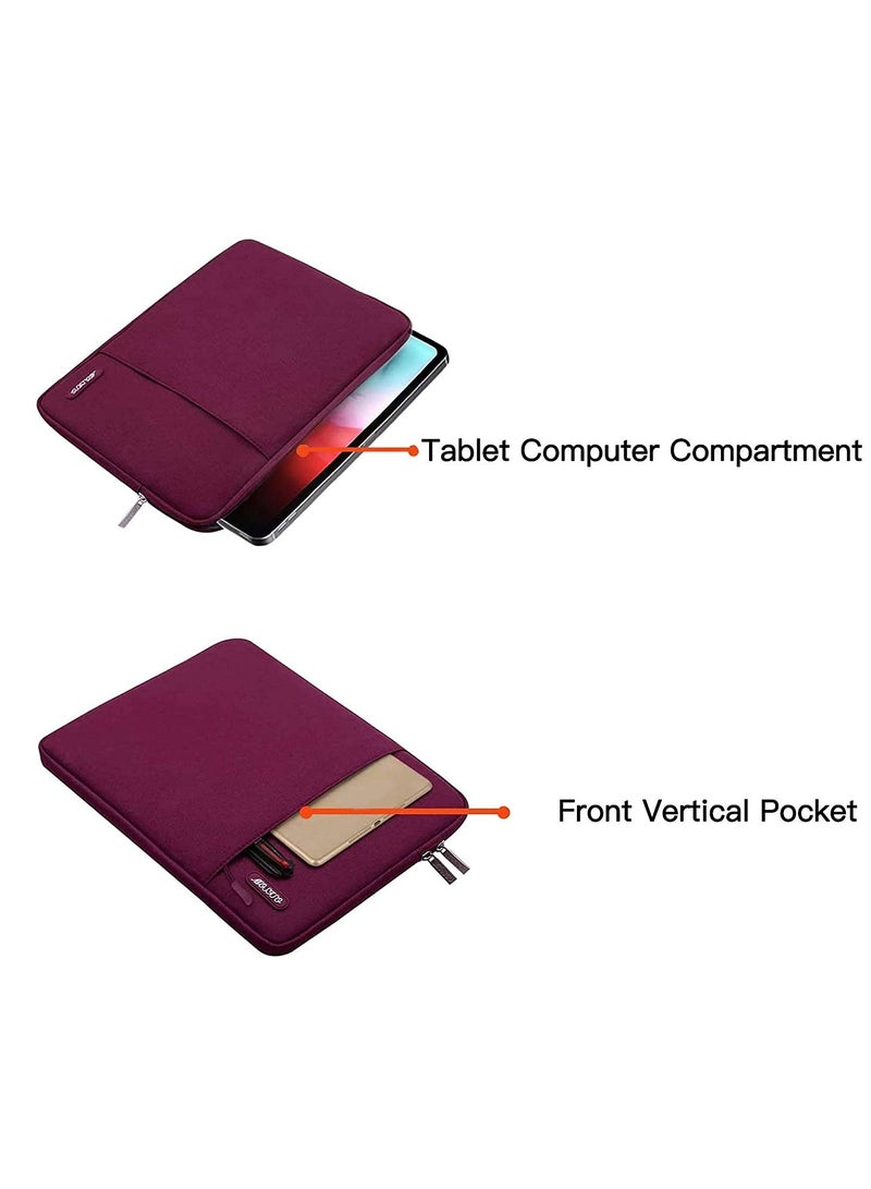موسيسو حافظة كمبيوتر لوحي متوافقة مع Ipad 10Th 10.9 بوصة Air 5Th 10.9 Pro 11 M2 9 8 7 10.2 Air 4 10.9 Air 3 10.5 9.7 بوليستر حقيبة عمودية أحمر خمري - Image 4
