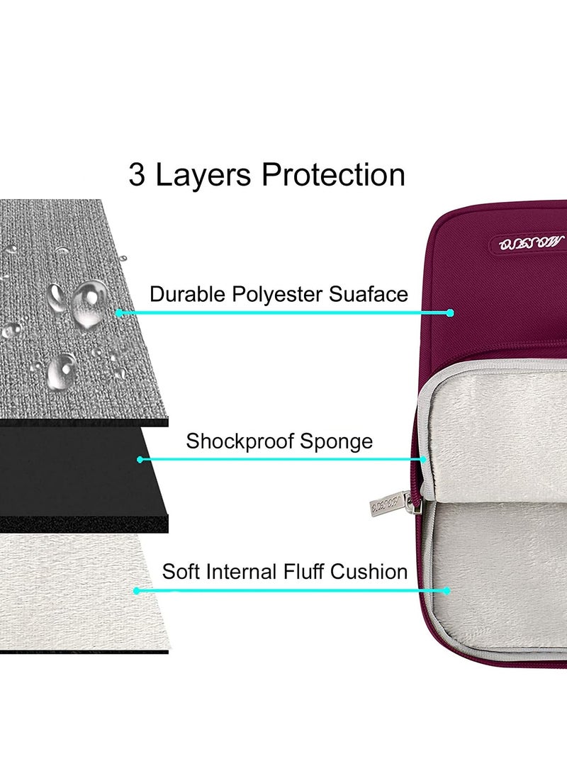 موسيسو حافظة كمبيوتر لوحي متوافقة مع Ipad 10Th 10.9 بوصة Air 5Th 10.9 Pro 11 M2 9 8 7 10.2 Air 4 10.9 Air 3 10.5 9.7 بوليستر حقيبة عمودية أحمر خمري - Image 3