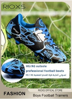 RIOXS Boys Football Boots Trainers,Unisex Soccer Trainers,Kids Professional Soccer Cleats Shoes,Competition Training Shoes,Non-Slip Sneakers For Kids Youth And Adults,Athletic Outdoor Sports Shoes For Running Football,Indoor Firm Ground Lace-Up Soccer Shoes  - Image 4