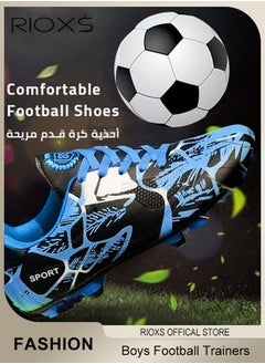 RIOXS Boys Football Boots Trainers,Unisex Soccer Trainers,Kids Professional Soccer Cleats Shoes,Competition Training Shoes,Non-Slip Sneakers For Kids Youth And Adults,Athletic Outdoor Sports Shoes For Running Football,Indoor Firm Ground Lace-Up Soccer Shoes  - Image 3