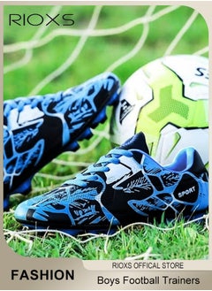 RIOXS Boys Football Boots Trainers,Unisex Soccer Trainers,Kids Professional Soccer Cleats Shoes,Competition Training Shoes,Non-Slip Sneakers For Kids Youth And Adults,Athletic Outdoor Sports Shoes For Running Football,Indoor Firm Ground Lace-Up Soccer Shoes  - Image 5
