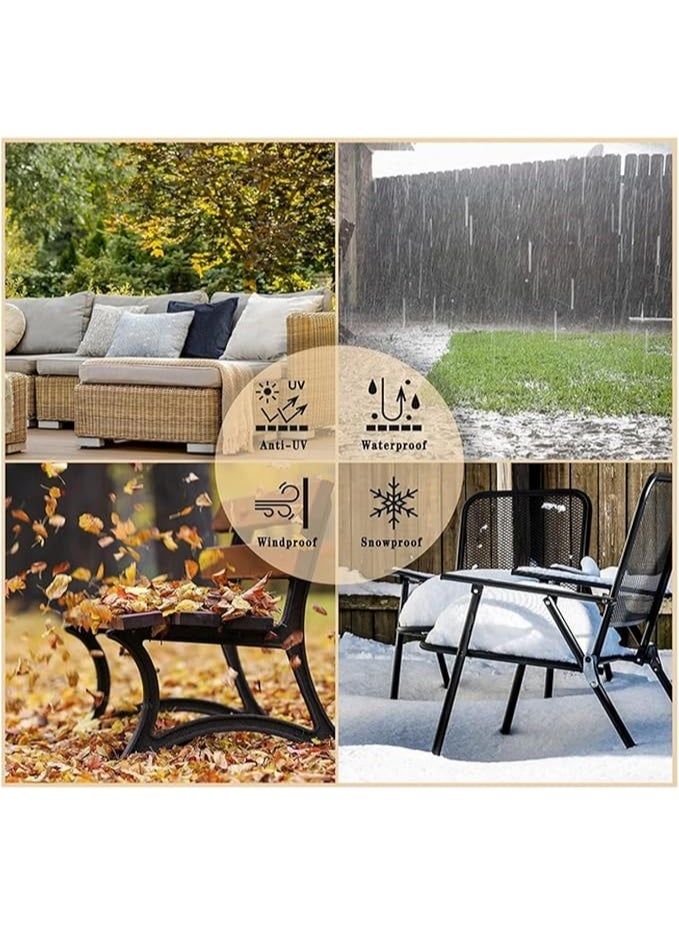 Heavy Duty Oxford Waterproof Patio Furniture Covers Outdoor Chair Covers UV All Weather Protection Patio Chair Cover for Backyard Garden Balcony (102*79*70cm) - Image 3