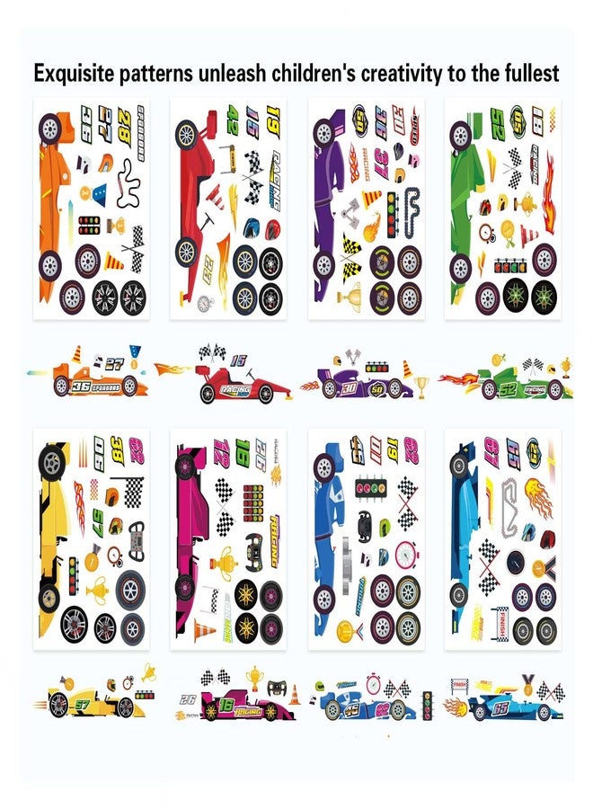 DUJAA 24 Sheets Make Your Own Race Car Stickers, Sporty Racing Car Stickers for Kids, Racing Gifts Party Favors Birthday Decorations, Classroom Teacher Reward Craft - Image 2