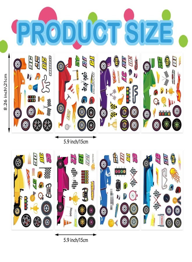 DUJAA 24 Sheets Make Your Own Race Car Stickers, Sporty Racing Car Stickers for Kids, Racing Gifts Party Favors Birthday Decorations, Classroom Teacher Reward Craft - Image 3