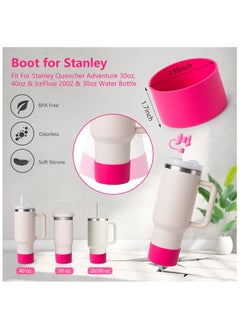 JOSQUEWNN Stanley Cup Accessory Kit Including Water Bottle Handle Strap, Silicone Cup Sleeve, Lipstick Holder, Keychain Charms, Handle Charms, and Straw Topper Accessories for 40oz/30oz White Stanley Cup  - Image 3