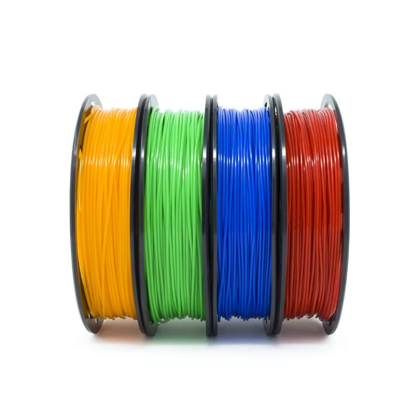 Gizmo Dorks PLA Filament for 3D Printers 1.75mm 200g, 4 Color Pack Multicolor- Blue, Green, Orange, Red - Image 4