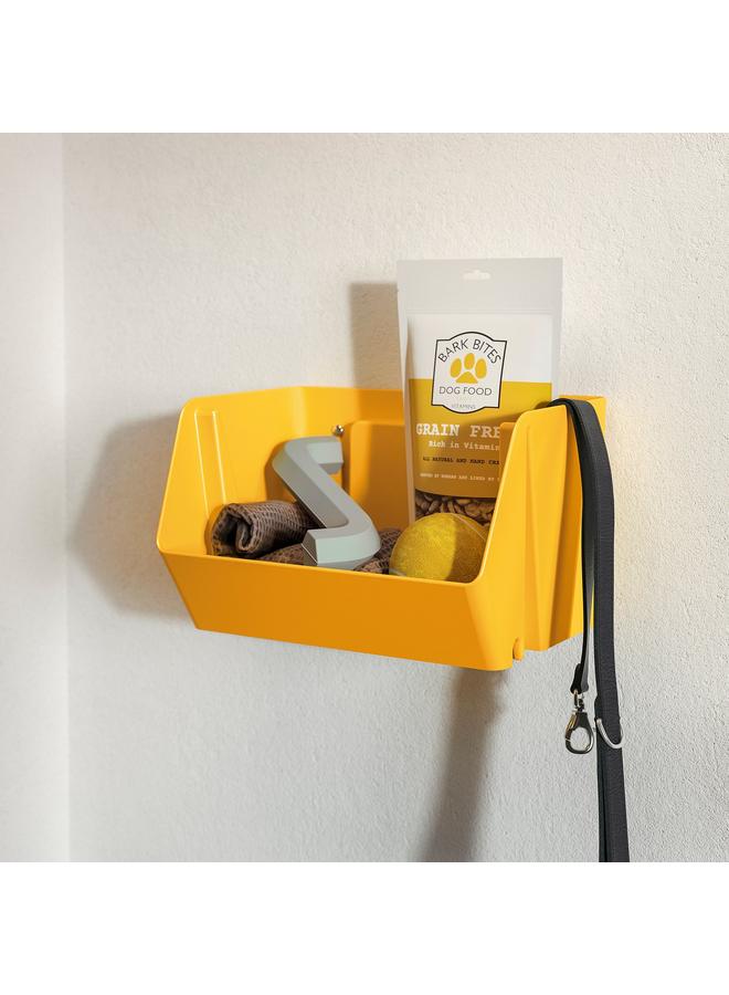 زبون منظم للمكتب/الحائط، أصفر لامع، 25×18×15 سم - Image 5