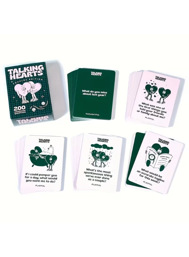 Talking Heart Conversation Cards | Couple Card Game for Date Nights & Travel | 200 Deep Questions + 2 Wild Cards | Romantic Valentine’s Gift for Couples | Fun Relationship & Bonding Game - Image 4