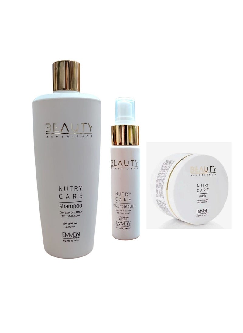 EMMEBI ITALIA set Consisting of Shampoo Advanced Snail Shampoo 500 ml Mask 500 ml and Serum 50 ml 