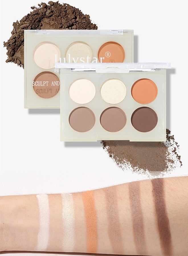Julystar 6 Color Eye Shadow Plate, Available In Pearl Light And Matte Finish, Can Hold Makeup For A Long Time Without Flying Powder, Waterproof And Sweat Proof, Natural Fit, Suitable For Use In Makeup - Image 4