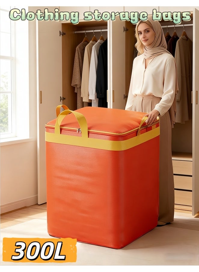 Extra Large Moving Bags with Strong Zippers and Carry Handles, Waterproof, Durable, Space Saving, Oversized Storage Bag for Moving Travel (D-122M-ORANGE-M) - Image 1