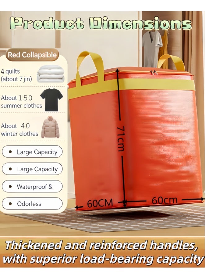 Extra Large Moving Bags with Strong Zippers and Carry Handles, Waterproof, Durable, Space Saving, Oversized Storage Bag for Moving Travel (D-122M-ORANGE-M) - Image 3