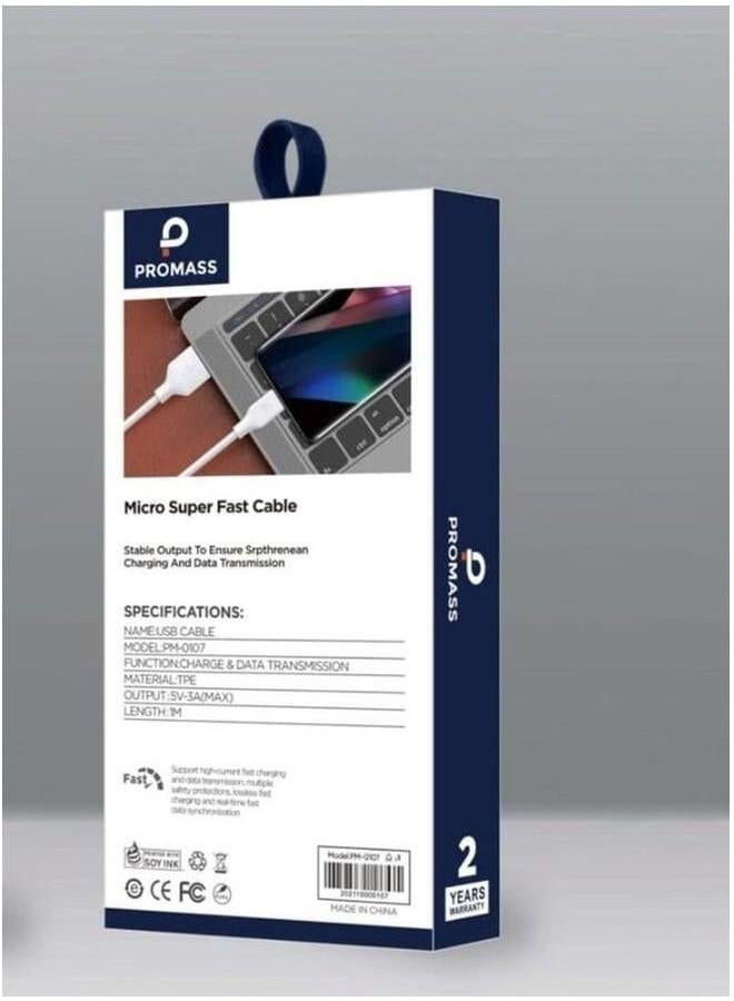 بروماس كابل شحن TPE Micro بطول 1 متر يدعم الشحن السريع 3A - Image 2