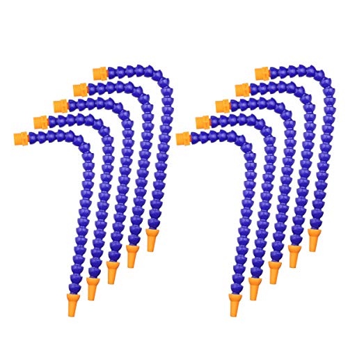 TOPPROS Pack of 10 Round Nozzle 1/4PT Flexible Oil Coolant Pipe Hose Blue Orange - Image 1