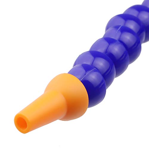 TOPPROS Pack of 10 Round Nozzle 1/4PT Flexible Oil Coolant Pipe Hose Blue Orange - Image 4