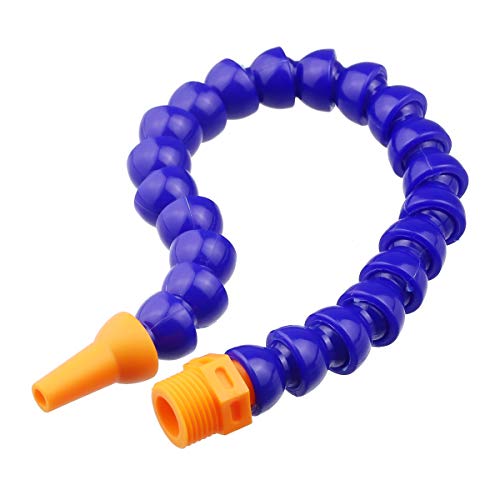 TOPPROS Pack of 10 Round Nozzle 1/4PT Flexible Oil Coolant Pipe Hose Blue Orange - Image 3