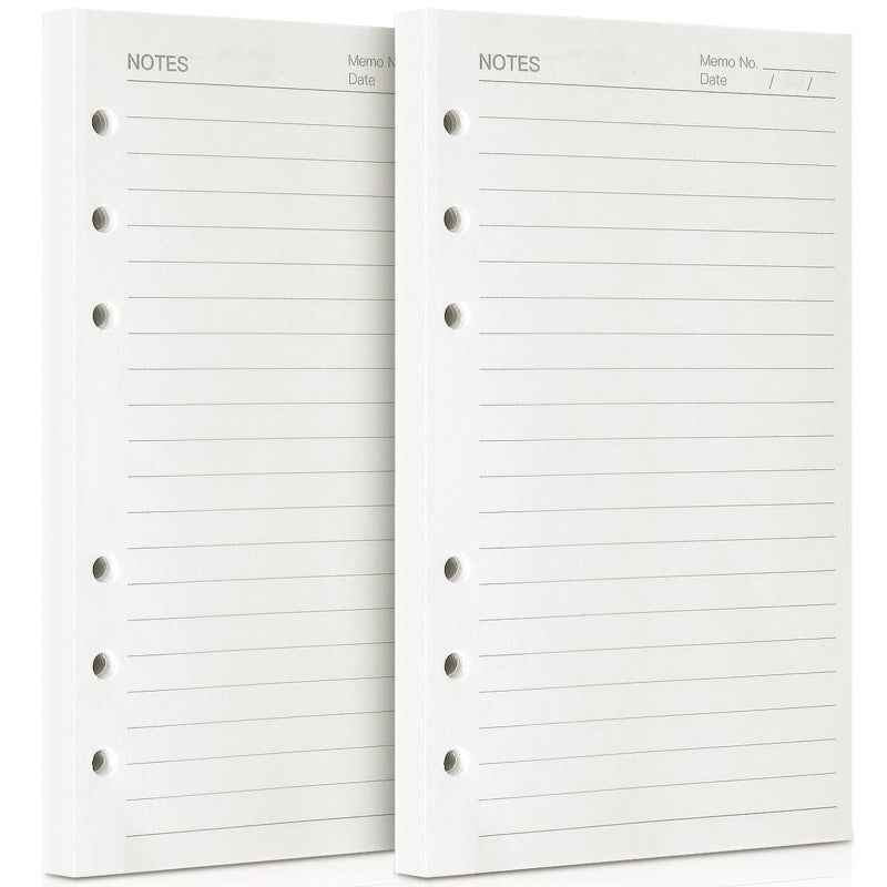OMEYA A6 Refill Paper, 320 Pages A6 Loose Leaf Paper 6 Hole Notebook Refills for 6 Ring Refillable Binder Notebook Planner Diary Journals Painting Personal Organiser-Line Pages