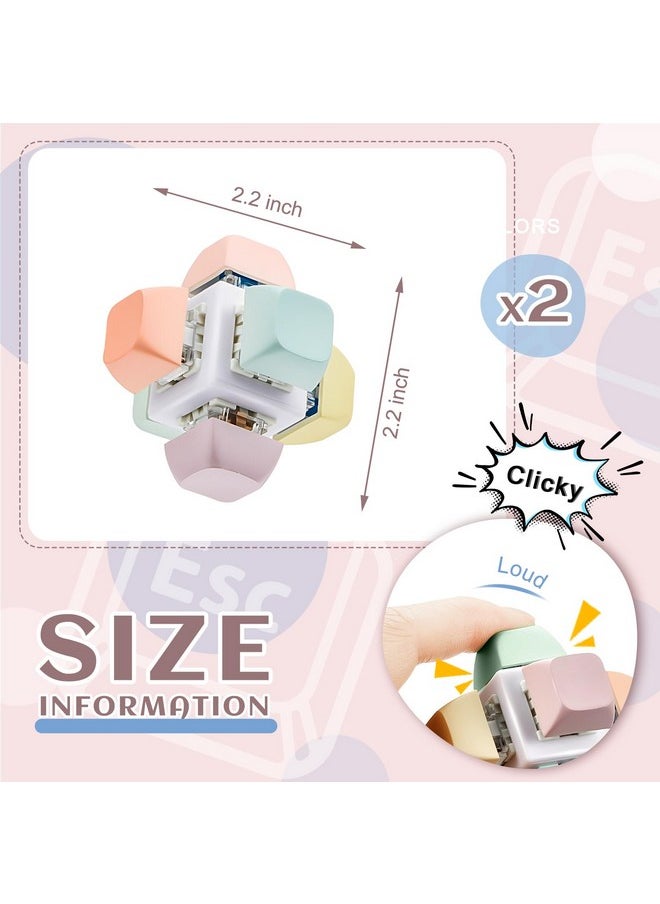 Taiyin 2 Pcs Decompression Toys Keyboard Clicker Toy Keyboard Cube Toy Mechanical Key Toy Keyboard Button Stress Relief for Adult Gifts to Relief Pass Time (Classic)  - Image 2