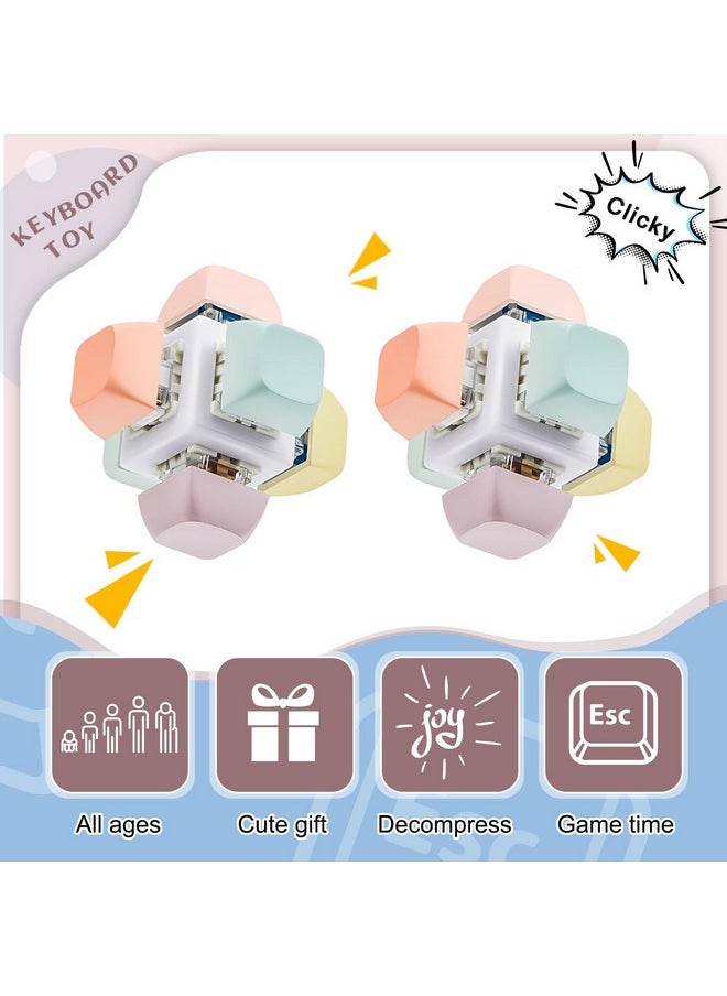 Taiyin 2 Pcs Decompression Toys Keyboard Clicker Toy Keyboard Cube Toy Mechanical Key Toy Keyboard Button Stress Relief for Adult Gifts to Relief Pass Time (Classic)  - Image 3
