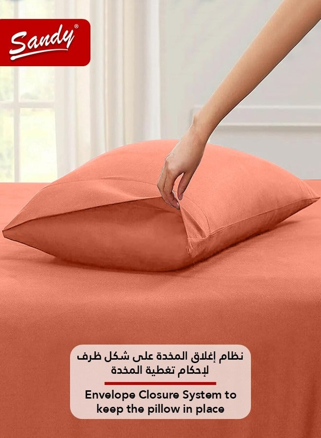 ساندي طقم شرشف مطاط ساندي فاخر بجودة الفنادق مع أغطية وسادة، طقم من 3 قطع، شديد النعومة وجيد التهوية وبارد, مقاس مزدوج كينج نفرين 200 × 200 سم, طوبي - Image 5