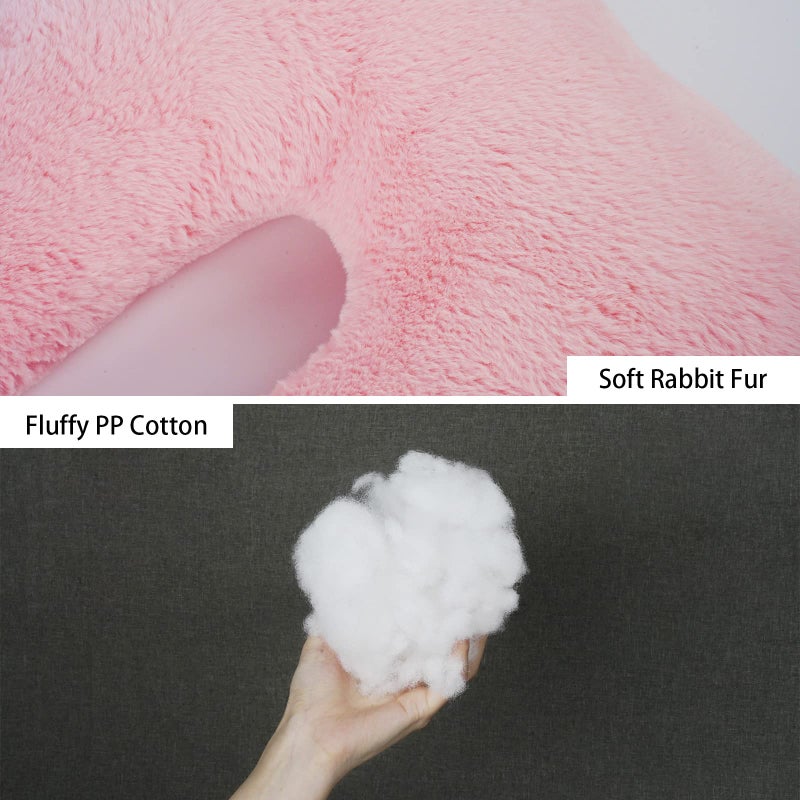 Atablyn Pink Soft Cotton Travel Neck Pillow -Ergonomic Support for Child and Adult Car Seats, Cozy Compact Pillow for Long-Distance Travel Essentials - Image 2