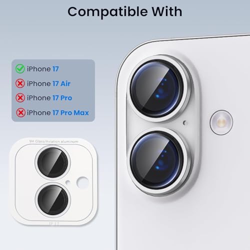 Lensarmor® Compatible With White iPhone 17 Camera Lens Protector – 9H Tempered Glass, Scratch Resistant, Flash-Friendly Premium Lens Cover - Image 2