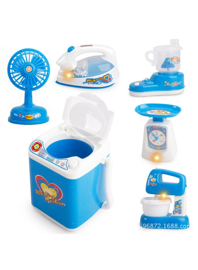 Children's Play House Small Household Appliances Washing Machine Toy Electric Cooker Mini Kitchen Toy Refrigerator Table Lamp Shaking Sound Explosion 