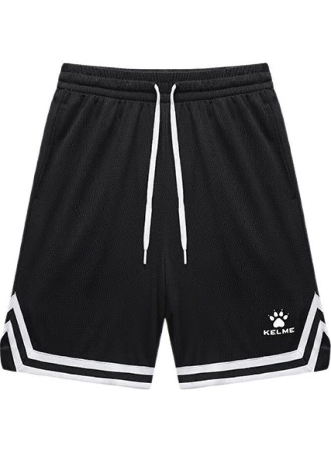 KELME Basketball Shorts For Men, Loose-Fitting Training And Running Pants, Breathable American-Style Basketball Shorts, Onyx Black, Xl - Image 1