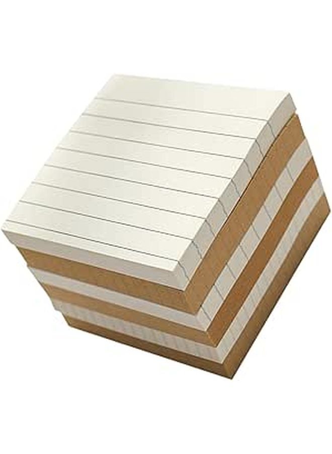 Sticky Memo Pads 6 Pack White and Kraft Paper Grid Lined Blank Sheets Tearable Adhesive Notes - Image 1