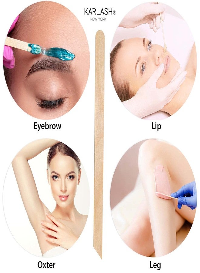 Karlash 500 Pieces Small Wax Sticks Wood Spatulas Applicator Craft Sticks for Body Hair Eyebrow Lip Nose Removal Slanted/Round (Pack of 500) - Image 4