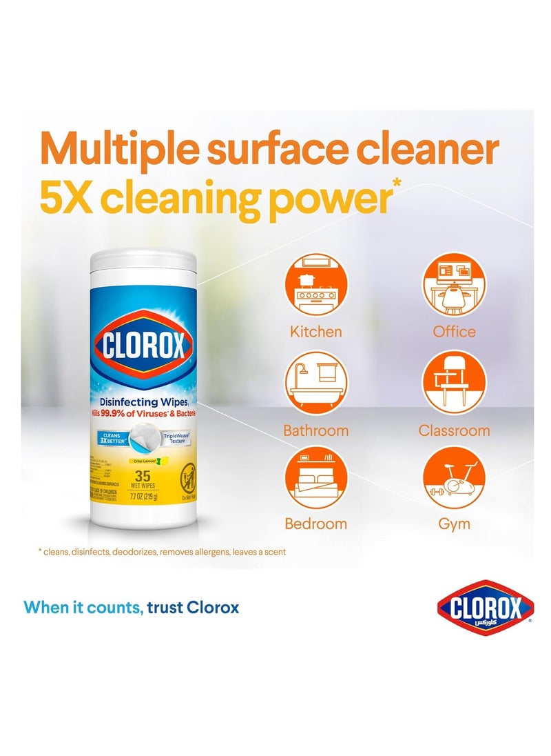 Clorox - Clorox Disinfecting Wipes Bleach Free Cleaning Wipes Crisp Lemon 35 Count - Image 1