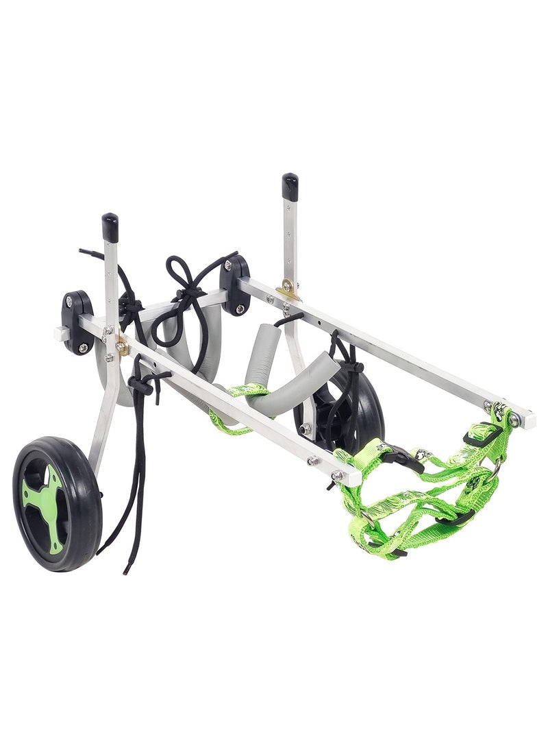 MAJIBAO Dog wheelchair for back legs, Adjustable pet wheelchair with Two back wheels and chest support, Pet mobility aid for Aging and Injured dogs for small pets 40.5 cm S (Green) - Image 1