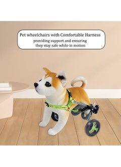 MAJIBAO Dog wheelchair for back legs, Adjustable pet wheelchair with Two back wheels and chest support, Pet mobility aid for Aging and Injured dogs for small pets 40.5 cm S (Green)  - Image 4