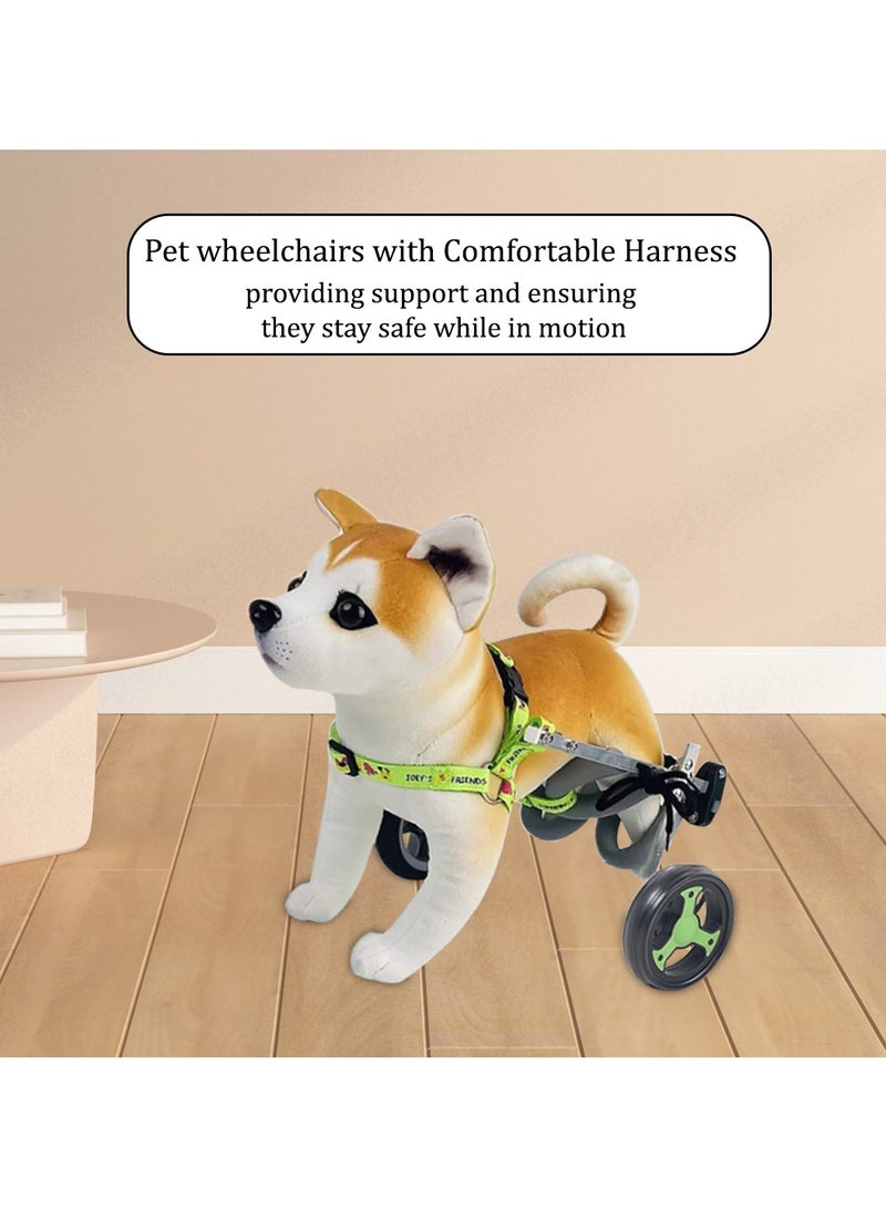 MAJIBAO Dog wheelchair for back legs, Adjustable pet wheelchair with Two back wheels and chest support, Pet mobility aid for Aging and Injured dogs for small pets 40.5 cm S (Green) - Image 4