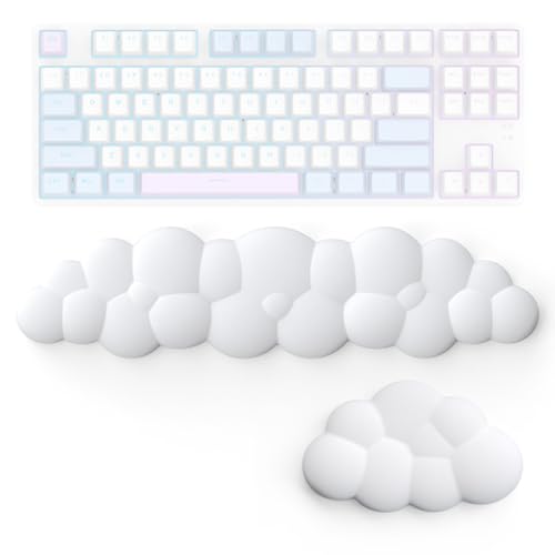 Verilux® Desktop Computer Typing Wrist Rest Combo Keyboard Wrist Rest Fatigue Relief Arm Rest for Typing Non-Slip Base Wrist Rest Ergonomic Design Memory Foam PU Wrist for Typing, Gaming, 2pcs - Image 1
