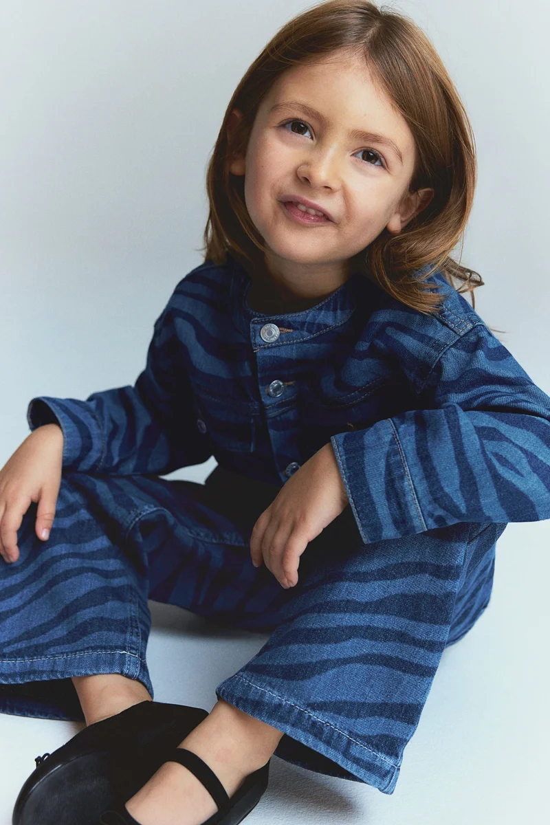 H&M Patterned Wide Leg Jeans