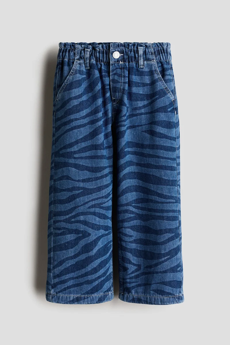 H&M Patterned Wide Leg Jeans