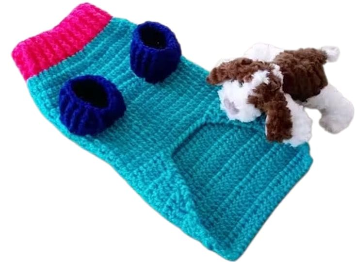 Warm Stylish Crochet Dress for Cats and Small Dogs