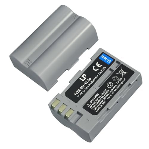 LP EN-EL3e Battery Pack, 2-Pack 2600mAhBattery for Nikon EN-EL3, El3e, El3a, Compatible with Nikon D50, D70, D70s, D80, D90, D100, D200, D300s, D700 MH-18, MH-18a, MH-19, MB-D200, MB-D10 Series & More - Image 1