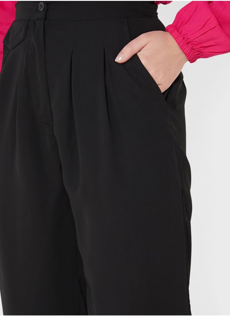 Khizana - Plicated Detail High Waist Pants - Image 1