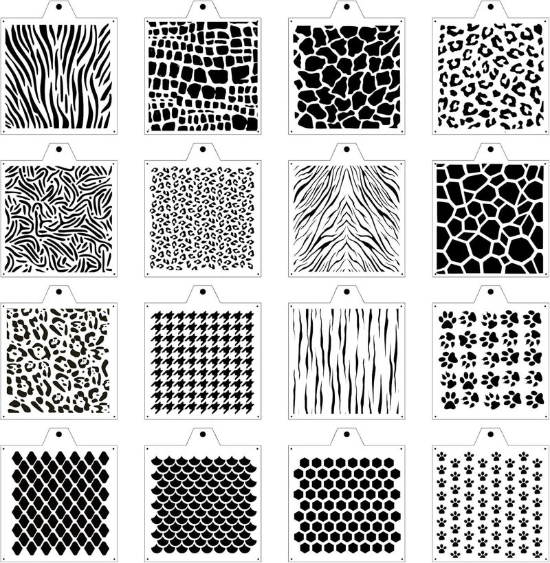 NEGEMEL Leopard 5.5x5.5in Cheetah Animal Cow Print Skin Reusable Painting Template Stencils for Cake, Cookie Decorating & DIY Projects - Image 1