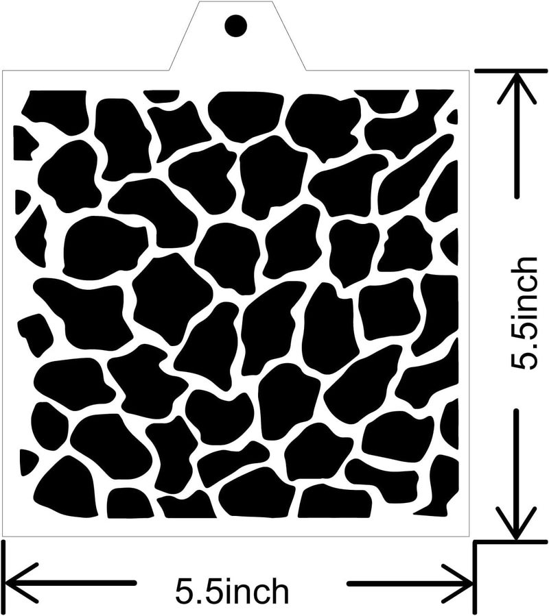 NEGEMEL Leopard 5.5x5.5in Cheetah Animal Cow Print Skin Reusable Painting Template Stencils for Cake, Cookie Decorating & DIY Projects - Image 2