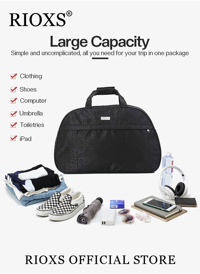 RIOXS Luggage Trolley Bag,Rolling Travel Duffel Bag,Canvas Travel Bag With Wheels And Detachable Straps,Carry On Luggage Rolling Suitcase,Wheeled Duffel Travel Bag,Portable Wheeled Bag  - Image 3