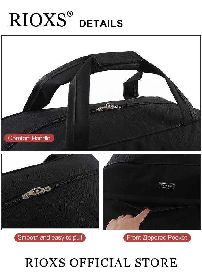 RIOXS Luggage Trolley Bag,Rolling Travel Duffel Bag,Canvas Travel Bag With Wheels And Detachable Straps,Carry On Luggage Rolling Suitcase,Wheeled Duffel Travel Bag,Portable Wheeled Bag  - Image 2